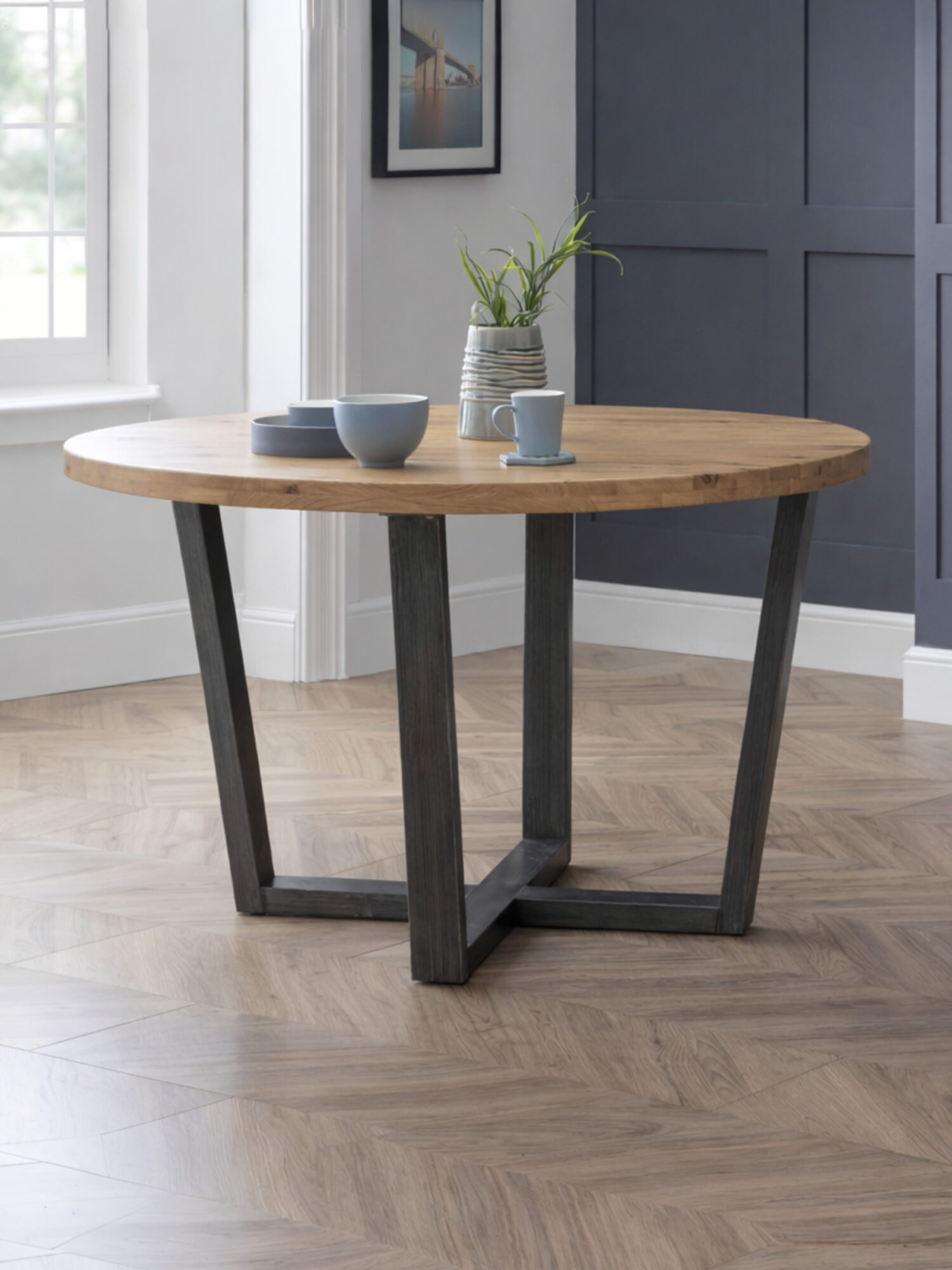 BRO008_1 Brooklyn Round 4 Seater Dining Table - Image 1