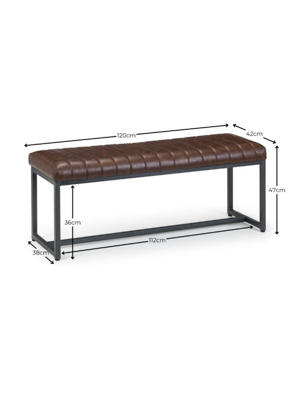 Brooklyn 2 Seater Upholstered Dining Bench - Image 5
