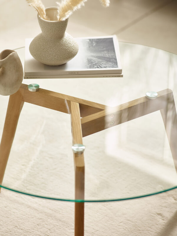 Bryant 80cm Round Glass Coffee Table - Image 4