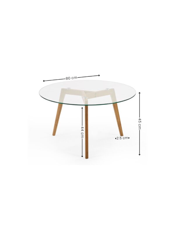Bryant 80cm Round Glass Coffee Table - Image 9