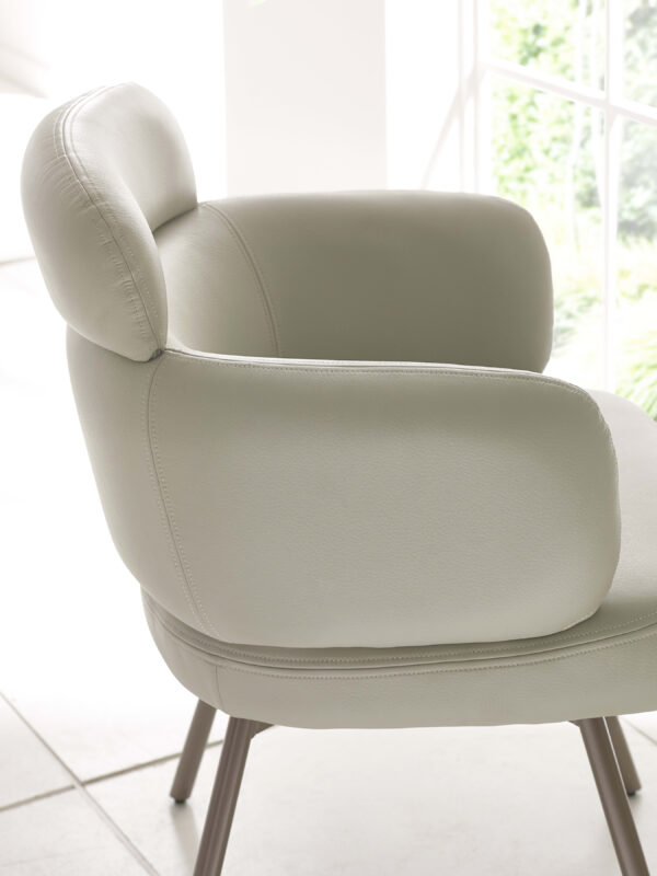 Set of 2 Callisto Beige Faux Leather Swivel Dining Chairs - Image 6