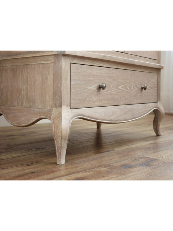 Camille French Style 2 Door 1 Drawer Wardrobe - Limed Oak - Image 6