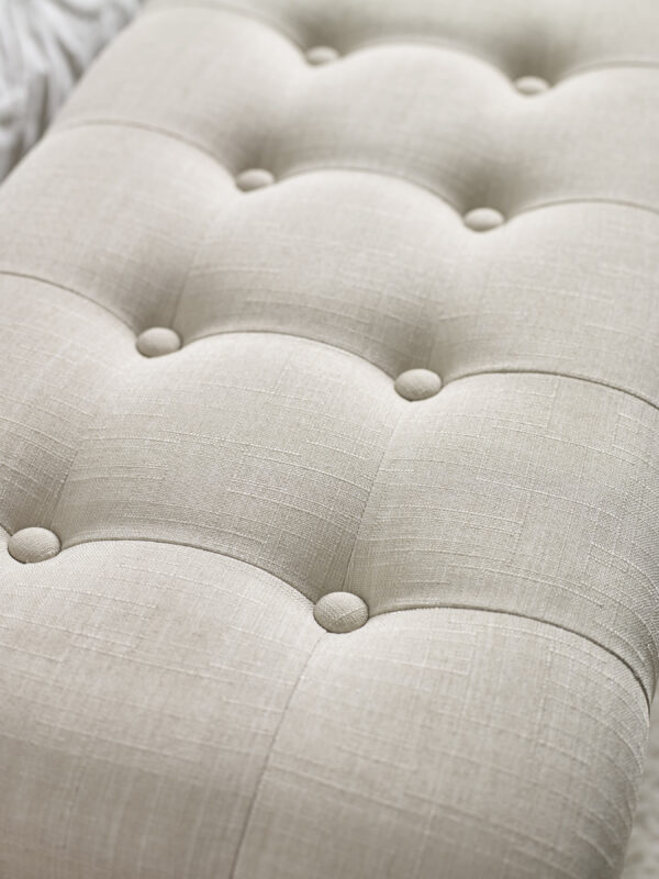 Camille French Style Upholstered Bench - Limed Oak/Oatmeal Linen - Image 6