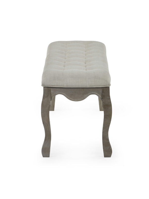 Camille French Style Upholstered Bench - Limed Oak/Oatmeal Linen - Image 8