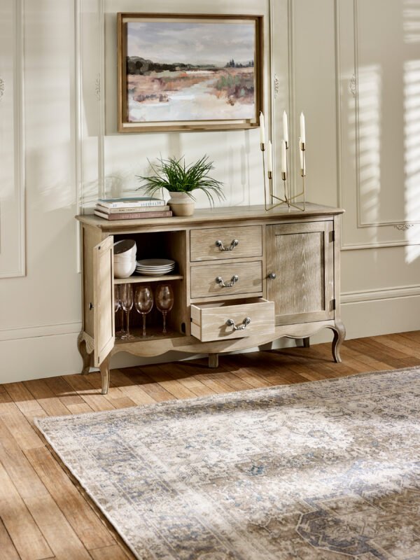 Camille French Style 2 Door 3 Drawer Sideboard - Limed Oak - Image 2