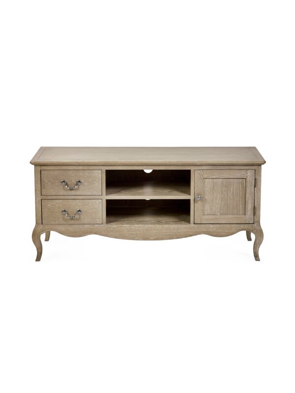 Camille French Style TV Unit up to 62 Inch - Limed Oak - Image 4