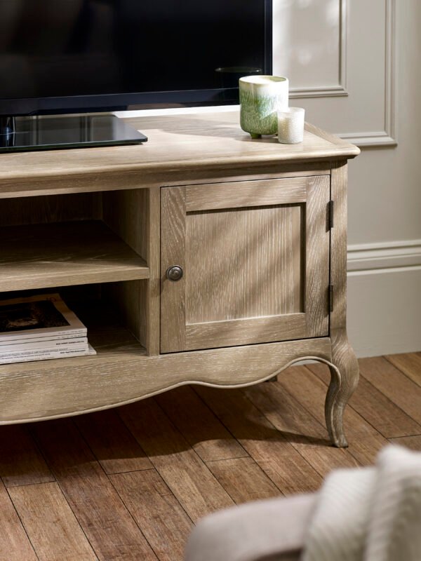 Camille French Style TV Unit up to 62 Inch - Limed Oak - Image 6