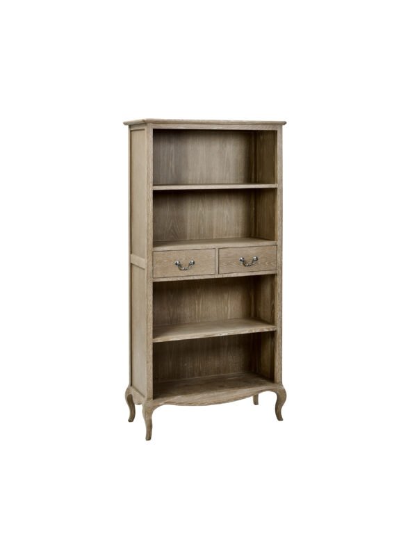 Camille French Style 2 Drawer Bookcase - Limed Oak - Image 3