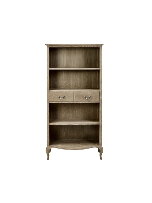 Camille French Style 2 Drawer Bookcase - Limed Oak - Image 4