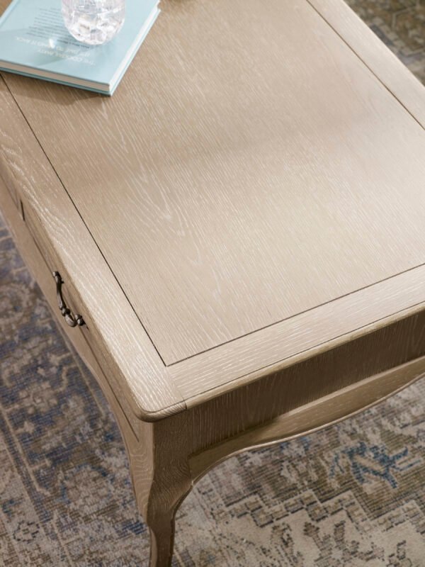 Camille French Style 2 Drawer Coffee Table - Limed Oak - Image 7