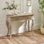 Camille French Style 2 Drawer Console Table – Limed Oak