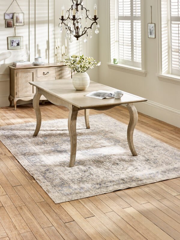 Camille French Style 6 Seater Extending Dining Table – Limed Oak