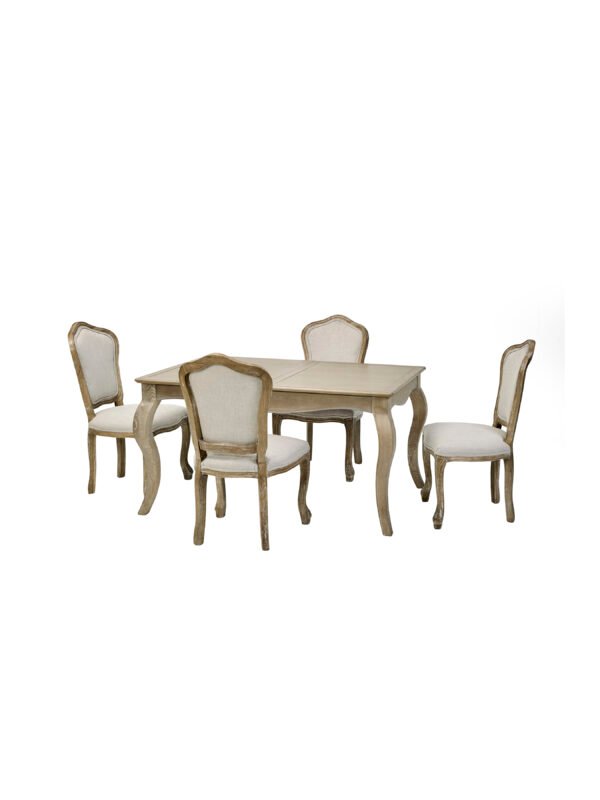 Camille French Style 6 Seater Extending Dining Table - Limed Oak - Image 14