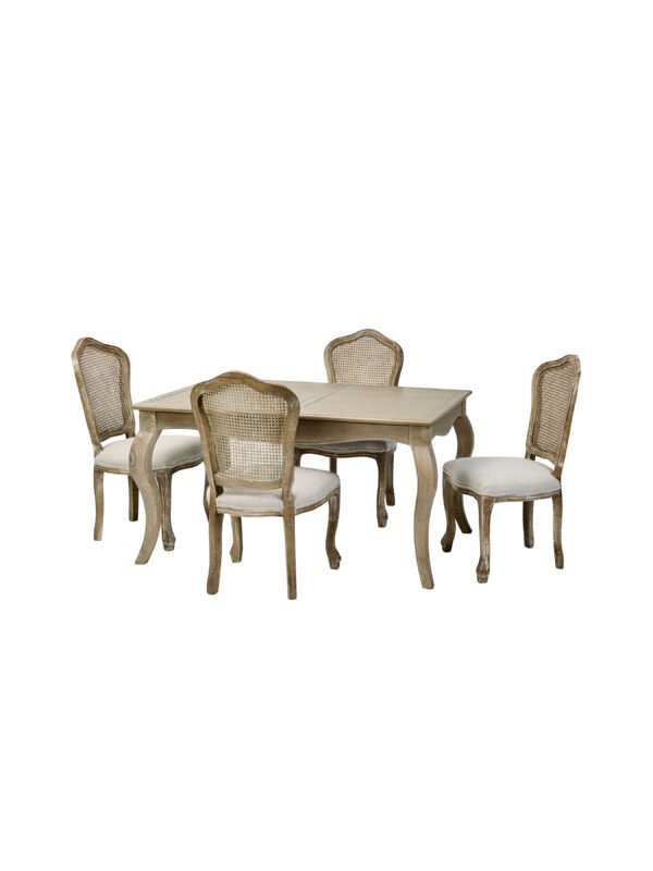Camille French Style 6 Seater Extending Dining Table - Limed Oak - Image 15