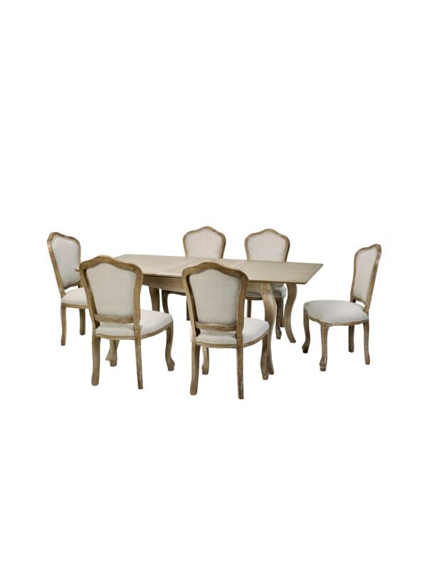 Camille French Style 6 Seater Extending Dining Table - Limed Oak - Image 16