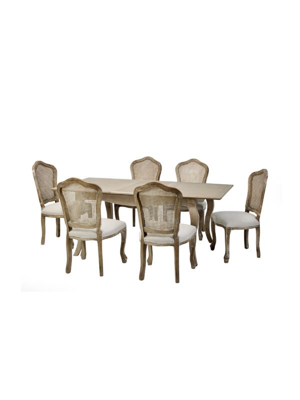 Camille French Style 6 Seater Extending Dining Table - Limed Oak - Image 17