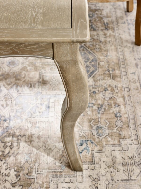 Camille French Style 6 Seater Extending Dining Table - Limed Oak - Image 6
