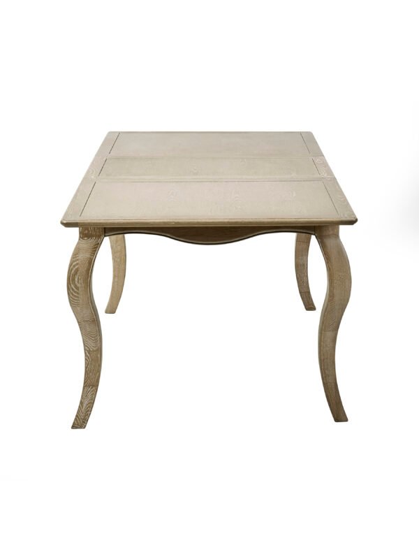 Camille French Style 6 Seater Extending Dining Table - Limed Oak - Image 8