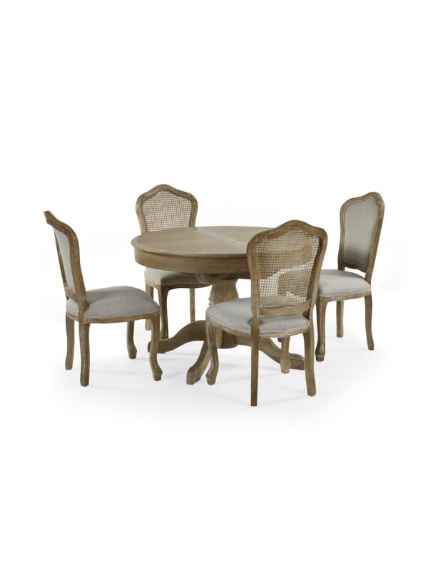 Camille French Style Rattan Back Dining Chairs (Set of 2) - Limed Oak/Oatmeal Linen - Image 14