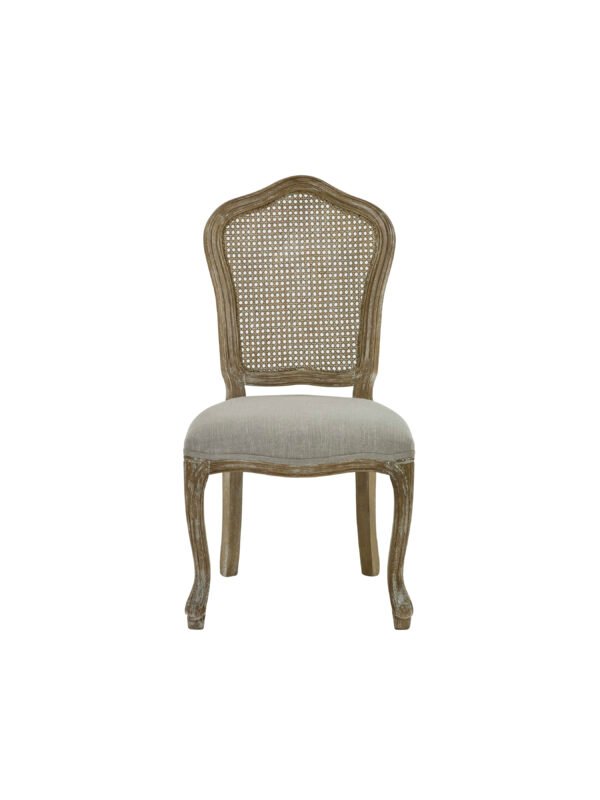 Camille French Style Rattan Back Dining Chairs (Set of 2) - Limed Oak/Oatmeal Linen - Image 5