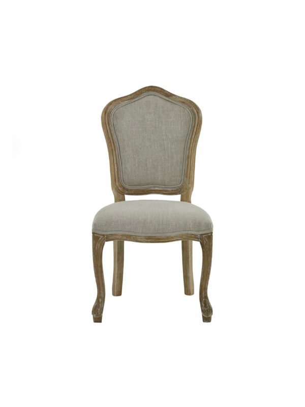 Camille French Style Upholstered Dining Chairs (Set of 2) - Limed Oak/Oatmeal Linen - Image 5