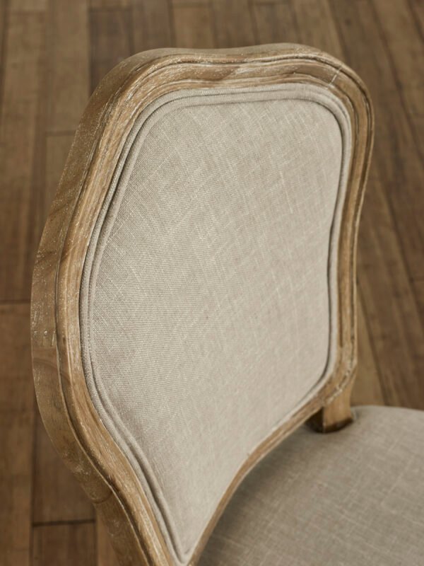 Camille French Style Upholstered Dining Chairs (Set of 2) - Limed Oak/Oatmeal Linen - Image 6