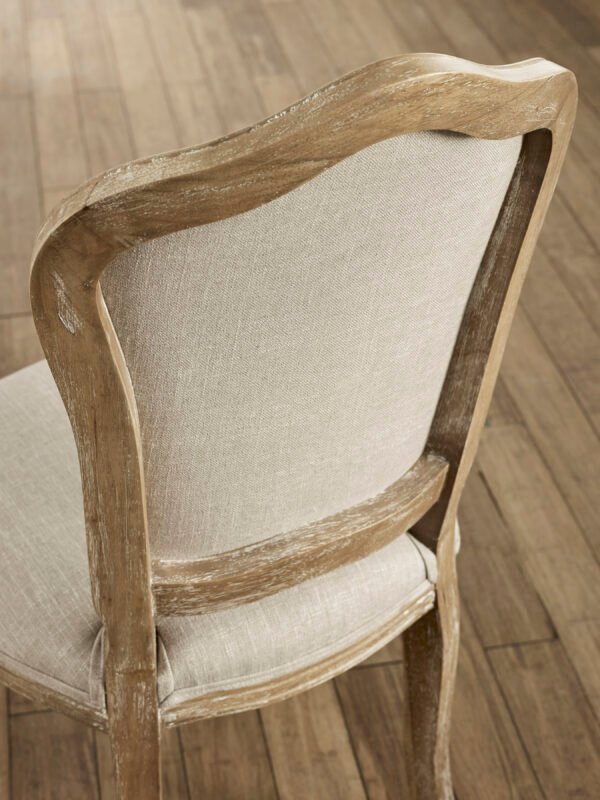 Camille French Style Upholstered Dining Chairs (Set of 2) - Limed Oak/Oatmeal Linen - Image 7