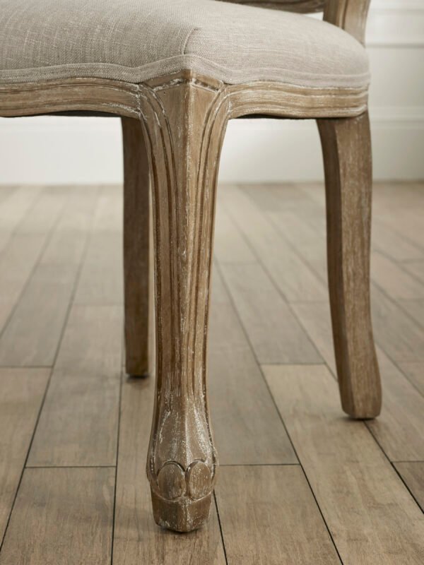 Camille French Style Upholstered Dining Chairs (Set of 2) - Limed Oak/Oatmeal Linen - Image 8