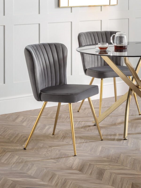 Set Of 2 Cannes Dining Chairs – Grey