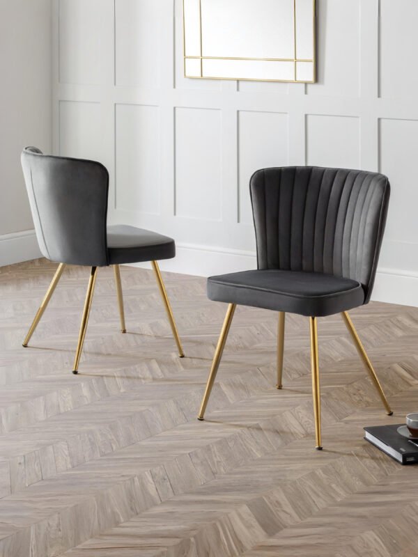 Set Of 2 Cannes Dining Chairs - Grey - Image 2