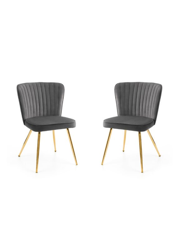 Set Of 2 Cannes Dining Chairs - Grey - Image 3