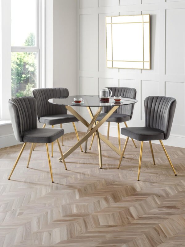 Set Of 2 Cannes Dining Chairs - Grey - Image 7