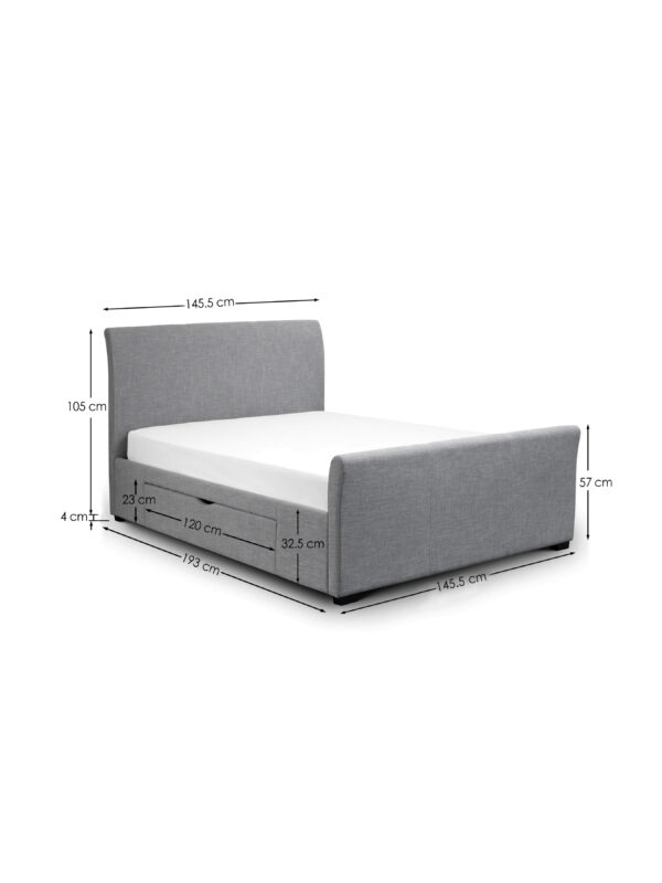 Capri Upholstered 2 Drawer Storage Bed - Image 5
