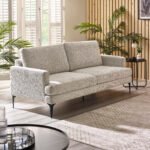 Carrera Oyster Cream Chenille 3 Seater Sofa