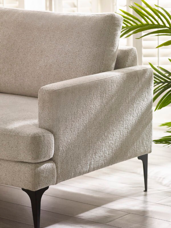Carrera Oyster Cream Chenille 3 Seater Sofa - Image 7