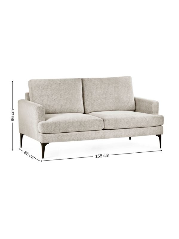 Carrera Oyster Cream Chenille 2 Seater Sofa - Image 8