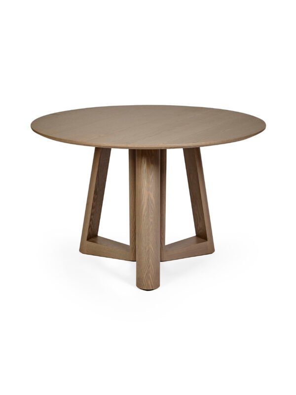 Caravelle Round 4 Seater Dining Table - Smokey Oak Effect - Image 3