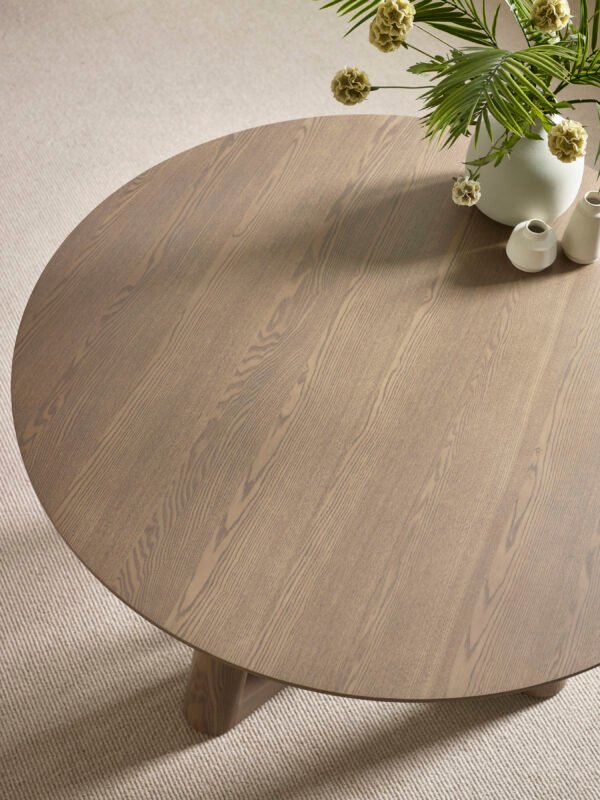 Caravelle Round 4 Seater Dining Table - Smokey Oak Effect - Image 5