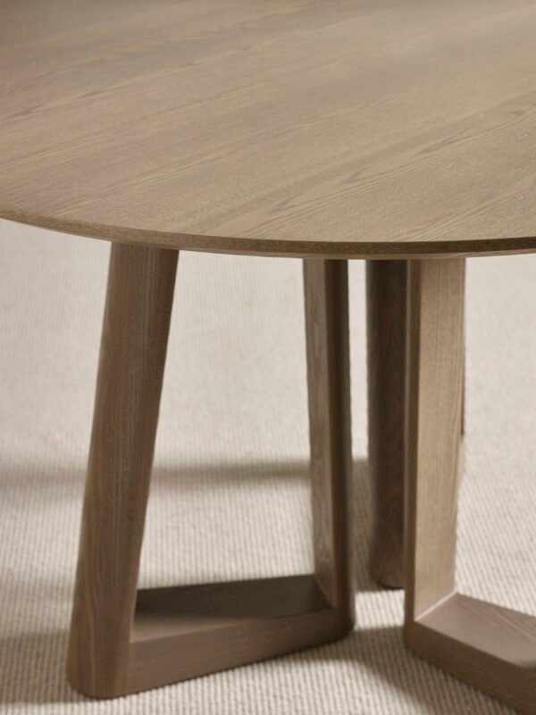 Caravelle Round 4 Seater Dining Table - Smokey Oak Effect - Image 6