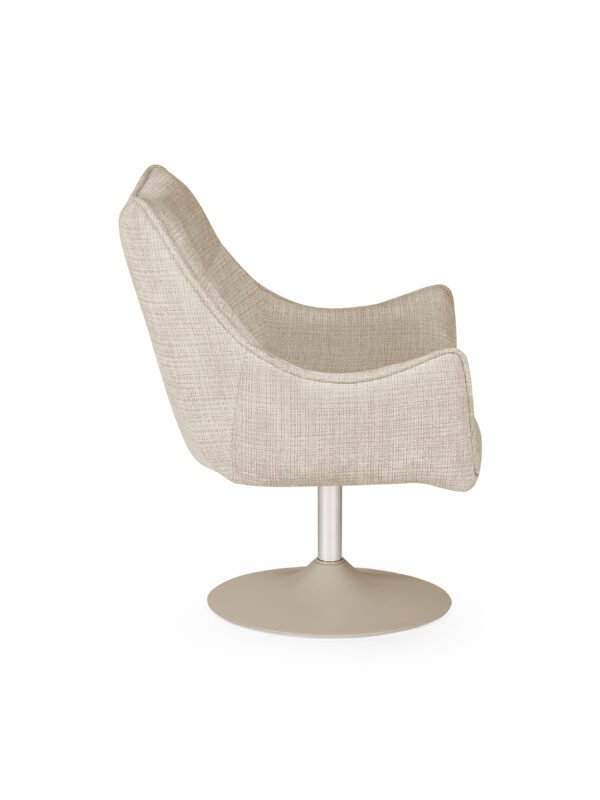 Caspian Upholstered Swivel Lounge Chair - Ivory Chenille - Image 8