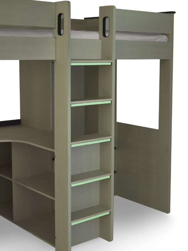 Celeste Highsleeper with Desk - Nordic Wood Effect - Image 7