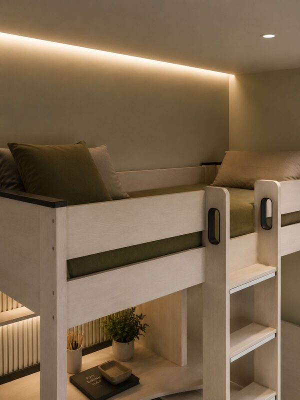 Celeste Highsleeper with Desk - Nordic Wood Effect - Image 9