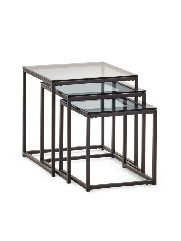 Chicago Nest Of 3 Tables Smoked Glass - Image 2