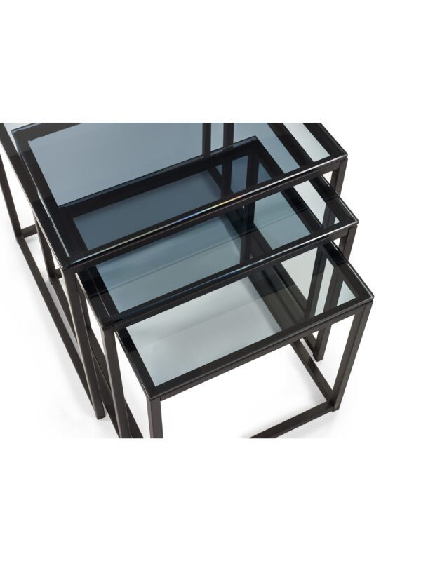 Chicago Nest Of 3 Tables Smoked Glass - Image 4