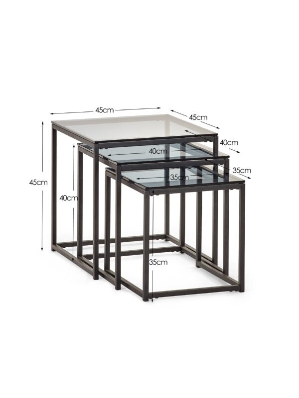 Chicago Nest Of 3 Tables Smoked Glass - Image 5