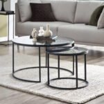 Chicago Round Nesting Coffee Tables Smoked Glass
