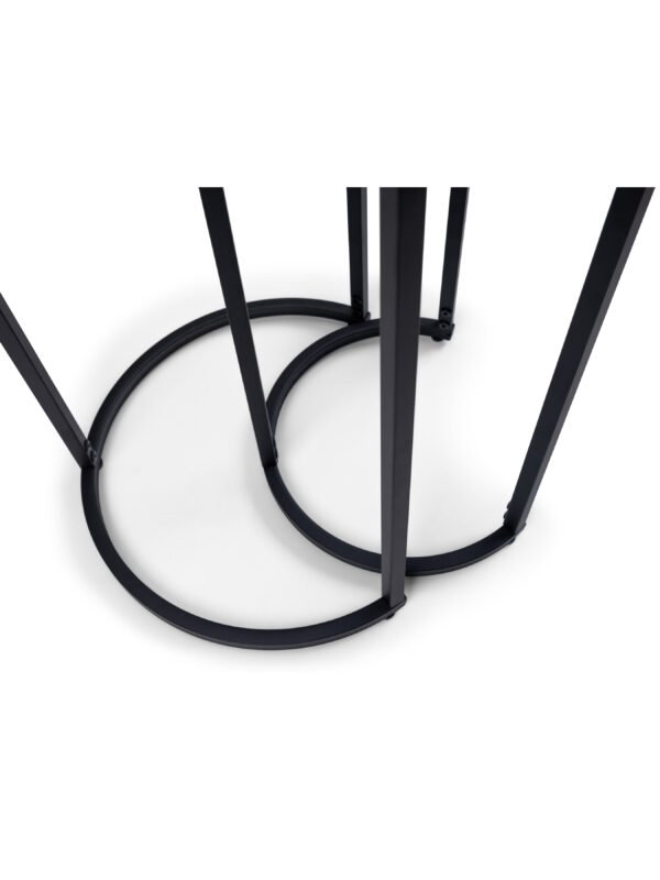 Chicago Round Nesting Side Tables Smoked Glass - Image 6