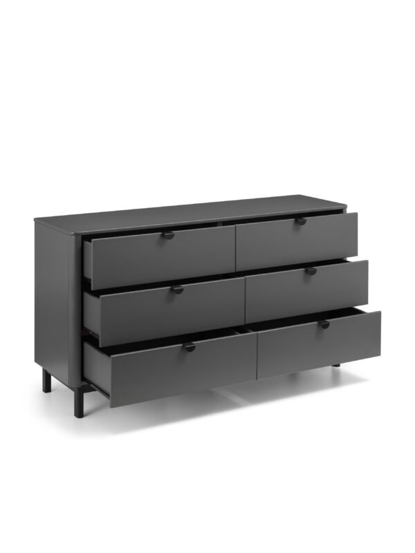 Chloe Storm Grey 6 Drawer Wide Chest - Image 3