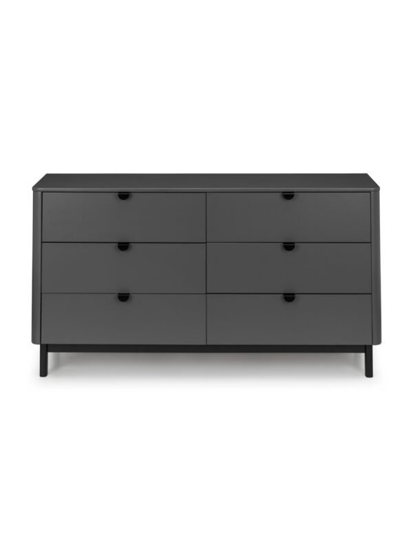 Chloe Storm Grey 6 Drawer Wide Chest - Image 4