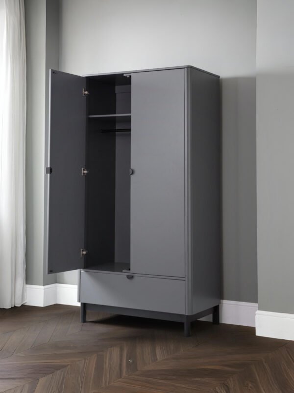 Chloe 2 Door 1 Drawer Wardrobe - Image 2